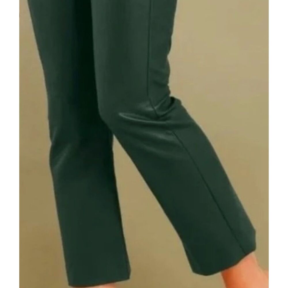 Tuckernuck Ashford Green Faux Leather Side Zip Crop Pants Extra Large